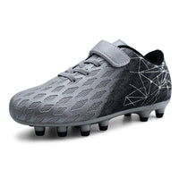 1 x RAW Customer Returns JABASIC Kids Firm Ground Football Shoes Boys Girls Sporty Football Shoes 35EU,Silver  - RRP €39.31