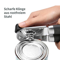 1 x RAW Customer Returns Can Opener Manual, UHIYEE Premium Can Opener Without Sharp Edges, Manual Can Opener Made of Stainless Steel with Multifunctional Bottle Opener, Black - RRP €17.14