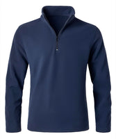 1 x RAW Customer Returns Oralidera men s fleece sweatshirt, long-sleeved fleece pullover, troyer with quarter zip, winter pullover, fleece jackets, jumper with stand-up collar, blue, XXL - RRP €28.22