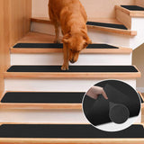 1 x RAW Customer Returns GOYLSER Stair Treads Mats Non-Slip Stair Mats Self-Adhesive Stair Carpet Rectangular Non-Slip Stair Carpet Stair Mats for Children Pets Black 76 x 20 cm Pack of 15  - RRP €60.49