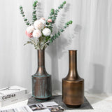 1 x RAW Customer Returns Vases Large Vintage Metal Bronze Flower Vase Rustic Decorative Vases for Flower Arrangement, Shabby Chic Vintage Style Table Vase - RRP €35.28