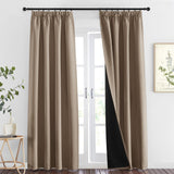 1 x RAW Customer Returns PONY DANCE Opaque Curtains Children s Room Set of 2 100 Blackout Curtains Gathering Tape Double-Layered and Heavy Curtain Heat Protection Thermal Curtain, H 220 x W 140 cm, Cappuccino - RRP €53.4