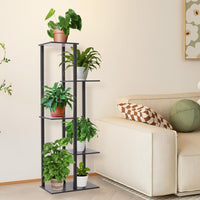 1 x RAW Customer Returns bimiti flower stand plant stand 5-tier flower stand plant shelves plant stairs, plant stand height 105 cm, flower shelf for room corner, living room, indoor garden balcony decoration black  - RRP €36.29