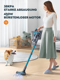 1 x RAW Customer Returns BuTure VC60 cordless vacuum cleaner wireless 38000PA, 450W vacuum cleaner up to 55 minutes running time, 1.5L stick vacuum cleaner with LED display, anti-tangle brush, scent card for hard floors carpet pet hair car - RRP €171.38