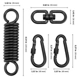 1 x RAW Customer Returns ZEONHEI Rocker Spring Set, Steel Rocker Spring with 2 Snap Hooks and 1 360 Rotatable Hook, Rocker Spring for Hammock Hanging Chair, Load Capacity up to 220kg, Black - RRP €28.8