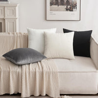 1 x RAW Customer Returns MIULEE Set of 2 VELVET cushion covers, decorative decorative cushions, sofa cushions, lumbar cushions, throw cushion covers with hidden zip, sofa, bedroom, 18 x 18 inches, 45 x 45 cm, cream white - RRP €16.99