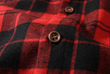 1 x Brand New SSLR Men s Flannel Shirt Long Sleeve Shirt Lumberjack Shirt Men s Long Sleeve Button Down Checkered Shirt X-Large, Red Black Black  - RRP €26.46