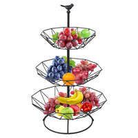 1 x RAW Customer Returns Hossejoy Fruit Basket, 3 Tier Serving Basket Fruit Bowl Snack Display Stand, Perfect for Fruits, Vegetables, Snacks, Household Items and Much More Black  - RRP €17.14