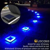 1 x RAW Customer Returns Lacasa Solar Floor Lights Outdoor, 4 Pack RGB Color Changing Solar Lights for Outdoor LED Path Lights Garden Solar Lamps with Auto ON OFF Light Sensor for Stairs Driveway Yard Patio, IP68 Waterproof - RRP €45.24