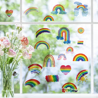 1 x Brand New craspire 8 Sheet 8 Styles Colorful Rainbow Window Clings for Wall Decor for Classroom, Bedroom, Living Room, Window, Staircase, Showcase - RRP €19.2