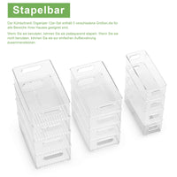 1 x RAW Customer Returns FINEW refrigerator organizer set of 12 4 small, 4 medium, 4 large , stackable refrigerator containers, transparent storage box for kitchen, pantry, cupboards, sink, bathroom - BPA free - RRP €43.36