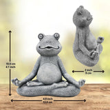 1 x RAW Customer Returns Yeomoo Meditation Yoga Frog Figures Garden Decoration for Outdoors, Zen Garden Frog Figure for Room Desk Decoration Funny Gifts for Women Children Girls Fairy Garden Home Decoration Gray 13CM - RRP €16.99