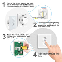 1 x RAW Customer Returns WLAN roller shutter switch, Alexa roller shutter switch, smart blinds switch with touch panel compatible with Alexa and Google Home, APP controllable and timer function - RRP €19.99