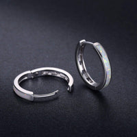 1 x RAW Customer Returns Women s Hoop Earrings 925 Sterling Silver Opal Earrings Small Hoop Earrings Circle Earrings Opal Jewelry Gifts for Mom Women Children - RRP €30.14