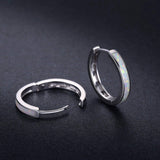 1 x RAW Customer Returns Women s Hoop Earrings 925 Sterling Silver Opal Earrings Small Hoop Earrings Circle Earrings Opal Jewelry Gifts for Mom Women Children - RRP €30.14