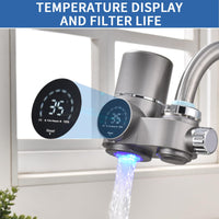 1 x RAW Customer Returns HOMELODY water filter faucet, water filter drinking water with LED display, removes chlorine, heavy metals and bad taste, water filter drinking water with blue light for kitchen including filter 1  - RRP €49.14