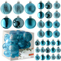 1 x Brand New Prextex Silver Christmas Baubles for Christmas Decorations - 36 Pieces Shatterproof Christmas Tree Ornaments with Hook - Christmas Tree Decorations Combo of 6 Styles in 3 Different Sizes  - RRP €13.9