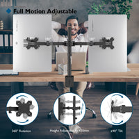 1 x RAW Customer Returns BONTEC monitor mount for 2 monitors for 13-27 inch flat curved screens, monitor desk mount, height adjustable, tiltable, swivelable, rotatable, 10 kg per arm, VESA 75x75 100x100, black - RRP €55.99