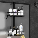 8 x Brand New MAYZOLOP hanging shower shelf, shower shelf without drilling, black, hanging shower shelf with 2 height-adjustable shower baskets, shampoo holder for shower, hanging shower basket with soap holder - RRP €319.92