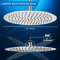 1 x RAW Customer Returns 40.5 cm round rain shower - Voolan circular large high pressure shower head made of 304 stainless steel - comfortable shower experience even at low water pressure - can be installed on the wall or ceiling chrome  - RRP €58.3