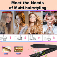 1 x RAW Customer Returns Straightener and Curling Iron 2 in 1 Mini Small Wireless Battery Portable Travel Curling and Straightening, 3 Adjustable Temperatures, Fast Heating Hair Straightener and Curler for Long Short Hair - RRP €40.82