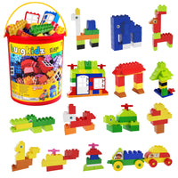 1 x RAW Customer Returns burgkidz Classic Large Building Blocks Educational Toy in Strong Plastic Bucket, 214 Pieces Building Blocks Construction Bricks Colorful Toy Game for Toddler Boys Girls, Primary Colors - RRP €50.41