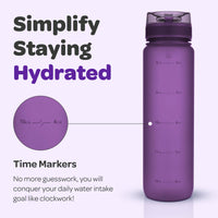 1 x RAW Customer Returns Hydracy Drinking Bottle with Fruit Insert - 1L Water Bottle - BPA-Free Drinking Bottle with Time Marking Leak-Proof Sports Bottle - Condensation-Free for Sports and Outdoor - RRP €22.97