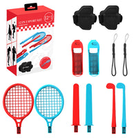 1 x RAW Customer Returns Ermorgen accessory set compatible with Switch Sport, 12 in 1 kit with Joycon fencing handle for Chambara game, leg loops for football, tennis badminton racket and golf handle - RRP €40.33