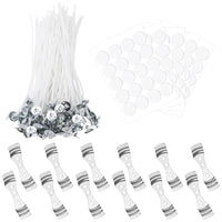 1 x Brand New HMIEPRS Candle Wick Set for Candle Wick, 100 Pieces 15cm Candle Wicks, 12 Pieces Stainless Steel Wicks Fixed Holder, 100 Pieces Candle Wick Stickers, Wick Holder for Candle Making, Candle DIY - RRP €11.64