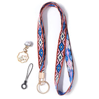 2 x Brand New Fycyko Mobile Phone Chain Universal Cell Phone Lanyard Necklace Cell Phone Strap for Hanging Retro Design with Key Ring Compatible with Mobile Phone Case, Card Cases, Keys and ID Card Holder - Pink Blue - RRP €55.2