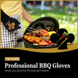 1 x RAW Customer Returns Reinalin 800 Degree Heat Resistant Oven Gloves for Kitchen and BBQ Gold  - RRP €17.3