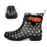 1 x RAW Customer Returns Geweo Wellington Boots Women s Mid-Height Chelsea Men s Waterproof Rain Boots Women Breathable Boots Rubber Short Shaft Flat Thick Sole Work Boots Dalmatians Size 40 - RRP €33.88