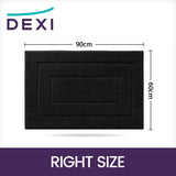 1 x RAW Customer Returns DEXI bath mat, non-slip, soft bathroom rug, water-absorbent, bath mat, machine washable, bath mat for shower, bathtub and toilet - black, 60 x 90 cm - RRP €39.99