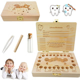 1 x RAW Customer Returns Shengruili Wooden Box for Milk Teeth, Box for Milk Teeth, Tooth Box, Tooth Storage Box, Baby Teeth Box, Storage Box for Baby Teeth - RRP €11.8