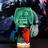 1 x RAW Customer Returns Luminous Headphone and Controller Holder, 3D LED Lights, Headphone Gamepad Stand, Game Controller Hanger for All Universal Gaming PC Accessories, Xbox PS4 PS5 Nintendo ONE Switch - RRP €34.58