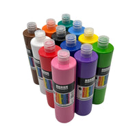 1 x RAW Customer Returns ACRYLIC PAINT SET. 12 colors, 500ml each. High-quality and opaque paints for wood, stone, canvas, paper, fabric, leather, metal, pouring. All-purpose paints. Acrylic base paint set 12 x 500 ml - RRP €60.49