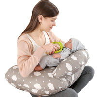 1 x RAW Customer Returns LabTEC Breastfeeding Pillow with Adjustable Waist Strap and Safety Fence, Removable 100 Cotton Pillowcase, Pregnancy Gift - RRP €33.24