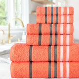 1 x RAW Customer Returns Casa Copenhagen Exotic 6-Piece Towel Set, Malibu Peach, 525 gsm, 2 Bath Towels, 2 Hand Towels, 2 Washcloths in Soft Egyptian Cotton for Bathroom, Kitchen and Shower - RRP €44.99