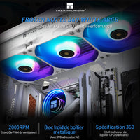 1 x RAW Customer Returns Thermalright Frozen Notte 360 WHITE ARGB water cooling CPU cooler, 360 CPU cooler specifications, 3 120mm PWM fan, S-FDB V2 bearing, suitable for AMD AM4, Intel LGA 1700 1150 1151 1200 2011 2066 - RRP €79.9