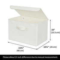 1 x RAW Customer Returns GRANNY SAYS storage boxes with lids, 2 pieces of storage boxes with lids, foldable storage boxes made of fabric, storage basket with lid for clothes, white folding boxes with lids for wardrobe - RRP €21.58