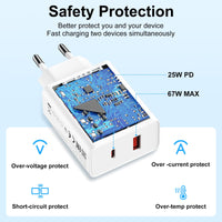 1 x RAW Customer Returns 67W USB Charger 25W PD Charger with USB C Cable 1M Fast Charger Turbo for Xiaomi 13T 13 Lite 12S Ultra 12 Lite 12X Pad 6 5,Redmi Note 13 12 11S 10 Pro,Mi 11 Ultra 11i 10T,POCO F5 X6 M6 X4 Pro - RRP €31.99