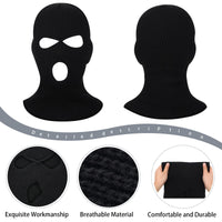 1 x RAW Customer Returns Blulu Ski Mask Winter Balaclava Ski Mask Warm Full Face Ski Mask Thermal Men s Ski Mask 3-Holes Knitted Face Mask for Outdoor Sports White  - RRP €6.71