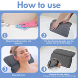 2 x RAW Customer Returns HOUT Bathtub Pillow Neck Waterproof - Bathtub Pillow Supports Neck Shoulders Back - Bathtub Accessories with 7 Non-Slip Suction Cups - Pillow Bathtub for Home Bathtubs and Spa Grey  - RRP €46.78