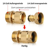 1 x RAW Customer Returns 2 sets 3 4 inch hose connector brass quick coupling garden hose adapter faucet connection for garden hose water hose - RRP €13.1