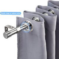 5 x Brand New INFLATION curtain rods with cap knobs 76-238cm, silver curtain rod silver end caps with brackets fitting set window rods for living room outdoor area - RRP €133.15