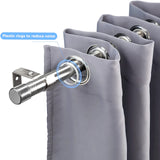 8 x Brand New INFLATION curtain rods with cap knobs 76-238cm, silver curtain rod silver end caps with brackets fitting set window rods for living room outdoor area - RRP €213.04