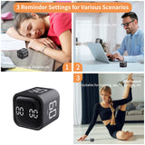 1 x RAW Customer Returns Digital Cube Timer, Kitchen Timer Gravity Sensor Flip Timer with Positive Timing and Countdown, Rechargeable Cube Time Timer for Kids, Sports, Cooking, Work, Study, Time Management Tool - RRP €23.7