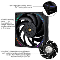 1 x RAW Customer Returns Thermalright TL-K12 120mm CPU Cooler Fan, Computer Case Fan, 4PIN PWM Control, 2150RPM, PC Performance Fan for S-FDB Bearing, Wind Pressure Fan Black  - RRP €16.9