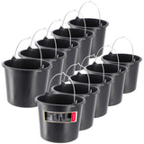 1 x RAW Customer Returns KADAX plastic construction bucket, 5l, mortar bucket for garden, construction site, bucket with handle, water bucket, sturdy cement bucket, mortar bucket, plaster bucket, black 10  - RRP €22.99