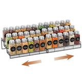 1 x RAW Customer Returns Housolution Spice Organizer Cabinet made of metal, 2 pieces expandable spice rack kitchen cabinet organizer with 3 levels, spice ladder cabinet organizer for kitchen, black - RRP €23.2